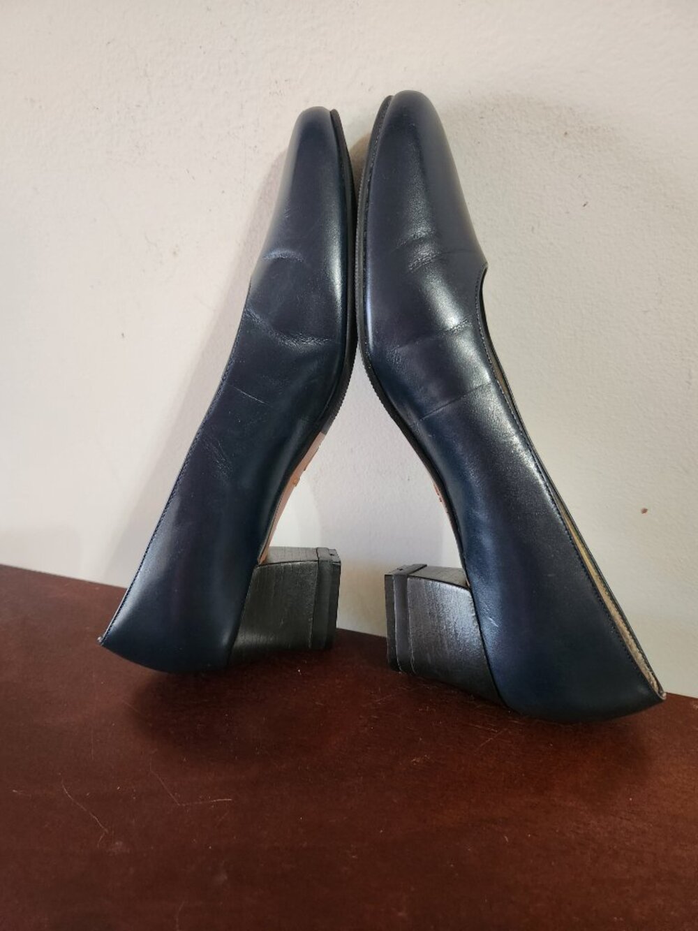 NATURALIZER Energy heel Women's shoes Leather dark blue 8M Cuban heels - Picture 7 of 12